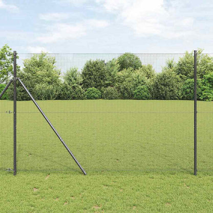 vidaXL Zaunpfosten Grau 50 x 1,4 m (Masche 19 x 19 mm) Stahl und PVC