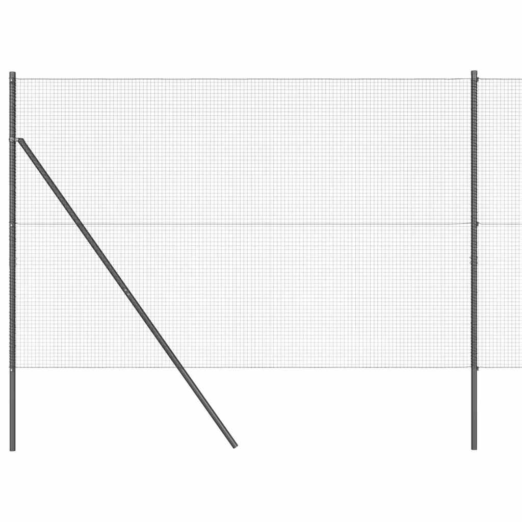 vidaXL Zaunpfosten Grau 50 x 1,4 m (Masche 19 x 19 mm) Stahl und PVC