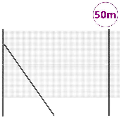 vidaXL Zaunpfosten Grau 50 x 1,4 m (Masche 19 x 19 mm) Stahl und PVC