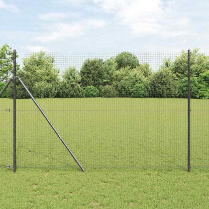 vidaXL Zaunpfosten Grau 50 x 1,4 m (25 x 25 mm Netz) Stahl und PVC