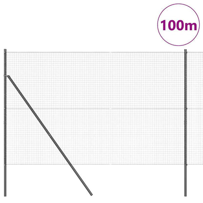 vidaXL Zaunpfosten Grau 50 x 1,4 m (25 x 25 mm Netz) Stahl und PVC