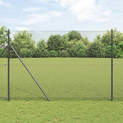 vidaXL Zaunpfosten Grau 50 x 1,5 m (12 x 12 mm Maschen) Stahl und PVC