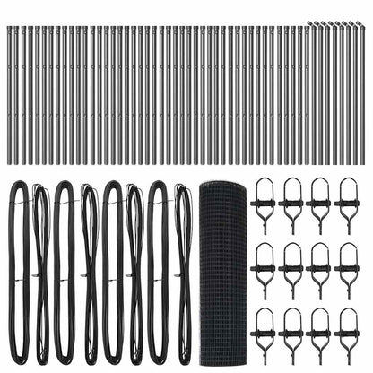 Zaunpfosten Grau 100 x 0,5 m (19 x 19 mm Maschenweite)