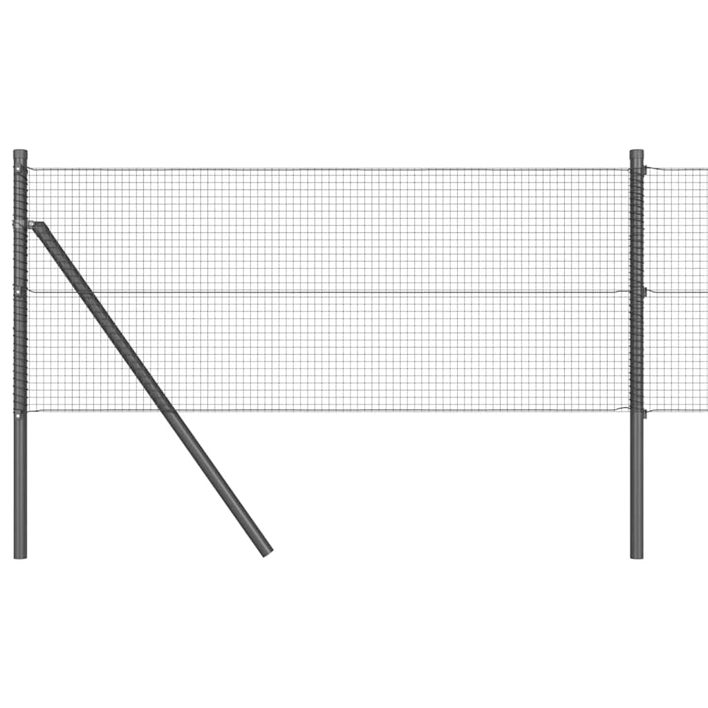 vidaXL Zaunpfosten Grau 100 x 0,8 m (16 x 16 mm Netz) Stahl und PVC