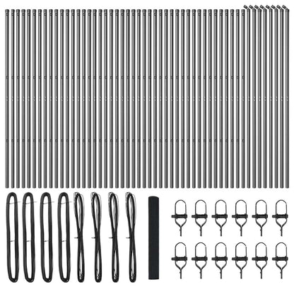 vidaXL Zaunpfosten Grau 100 x 1 m (12 x 12 mm Maschen) Stahl und PVC