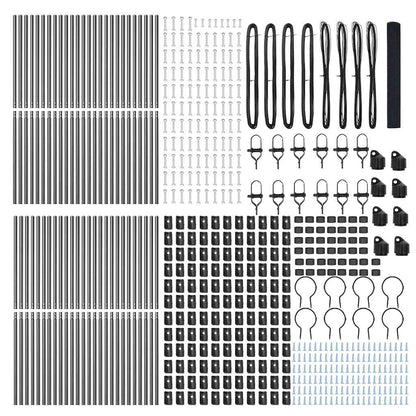 vidaXL Zaunpfosten Grau 100 x 1 m (12 x 12 mm Maschen) Stahl und PVC