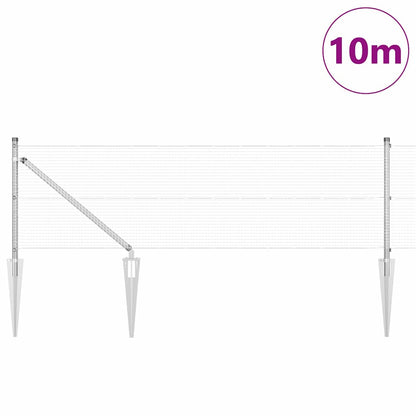 vidaXL Zaunpfosten Silber 10 x 0,4 m (16 x 16 mm Maschen) Stahl
