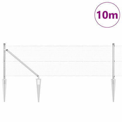 vidaXL Zaunpfosten Silber 10 x 0,5 m (19 x 19 mm Maschen) Stahl