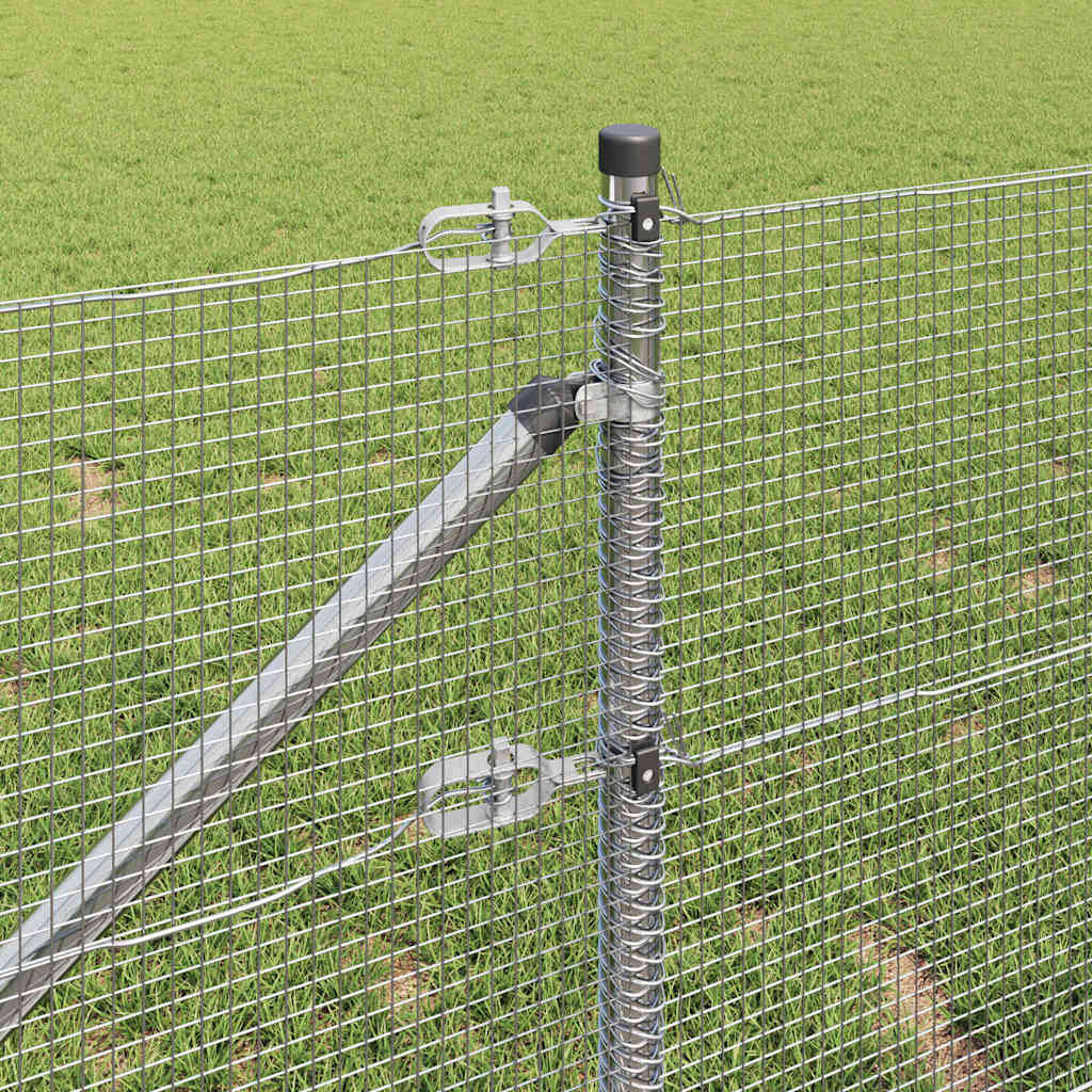vidaXL Zaunpfosten Silber 10 x 0,6 m (12 x 12 mm Netz) Stahl