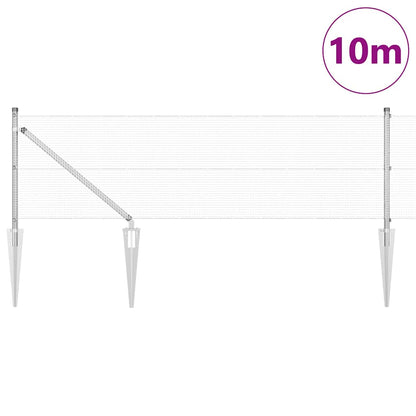 vidaXL Zaunpfosten Silber 10 x 0,6 m (12 x 12 mm Netz) Stahl
