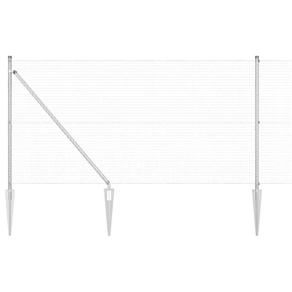 vidaXL Zaunpfosten Silber 10 x 0,8 m (25 x 25 mm Maschen) Stahl