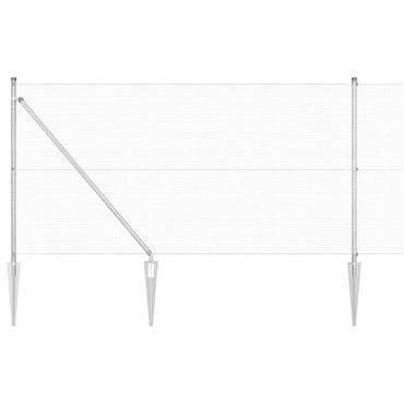 vidaXL Zaunpfosten Silber 10 x 1 m (12 x 12 mm Maschen ) Stahl