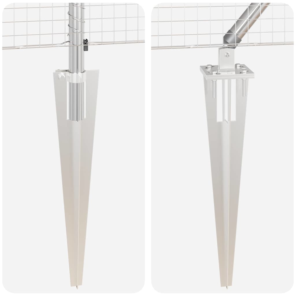 Zaunpfosten Silber 10 x 1 m (25 x 25 mm Maschen ) Stahl