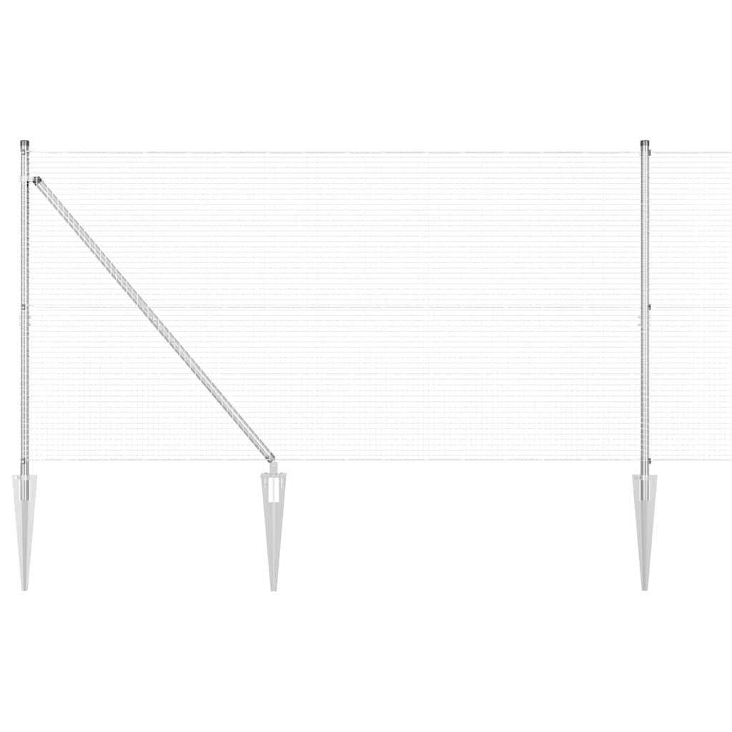 vidaXL Zaunpfosten Silber 10 x 1,2 m (19 x 19 mm Maschen) Stahl