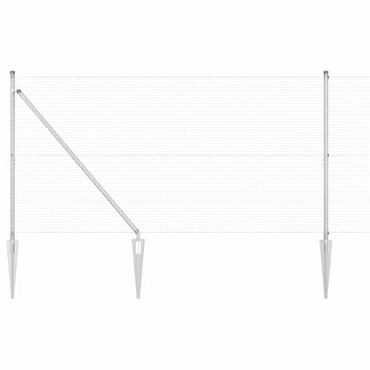 vidaXL Zaunpfosten Silber 10 x 1,2 m (19 x 19 mm Maschen) Stahl
