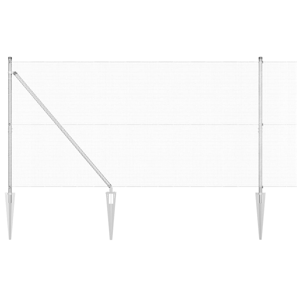 vidaXL Zaunpfosten Silber 10 x 1,4 m (12 x 12 mm Maschen) Stahl