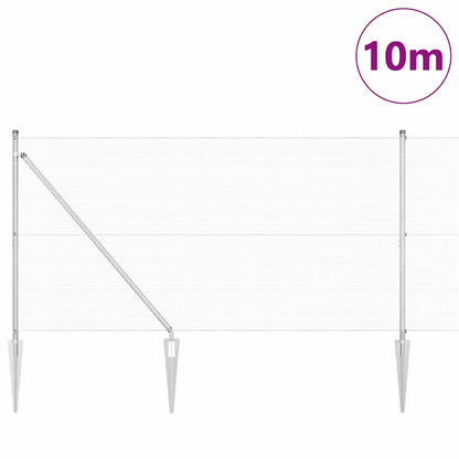 vidaXL Zaunpfosten Silber 10 x 1,4 m (12 x 12 mm Maschen) Stahl