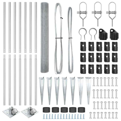 Zaunpfosten Silber 10 x 1,4 m (16 x 16 mm Maschen) Stahl
