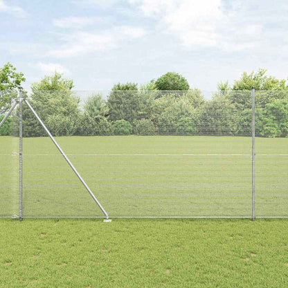 vidaXL Zaunpfosten Silber 10 x 1,5 m (12 x 12 mm Maschenweite) Stahl