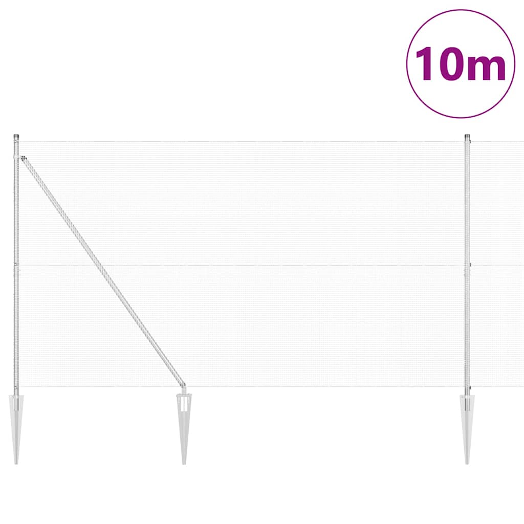 vidaXL Zaunpfosten Silber 10 x 1,5 m (12 x 12 mm Maschenweite) Stahl