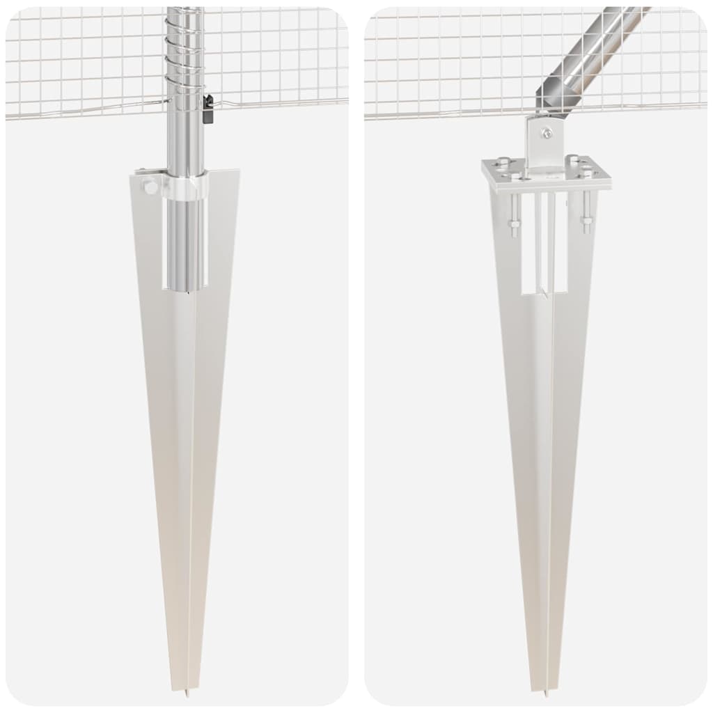 Zaunpfosten Silber 10 x 1,5 m (16 x 16 mm Gitter) Stahl