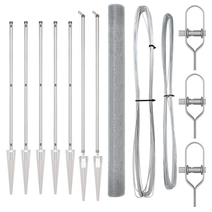 Zaunpfosten Silber 10 x 1,5 m (16 x 16 mm Gitter) Stahl