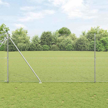 vidaXL Zaunpfosten Silber 10 x 1,6 m (25 x 25 mm Maschenweite) Stahl