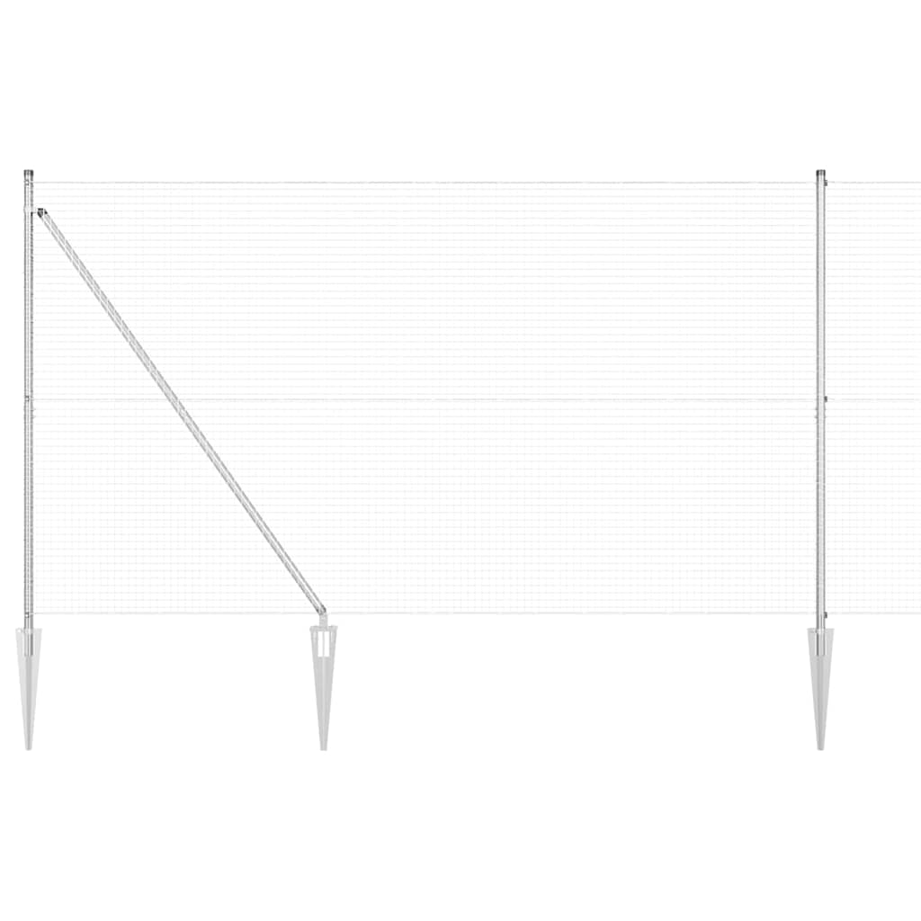 vidaXL Zaunpfosten Silber 10 x 1,6 m (25 x 25 mm Maschenweite) Stahl