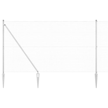 vidaXL Zaunpfosten Silber 10 x 1,6 m (25 x 25 mm Maschenweite) Stahl
