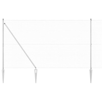 vidaXL Zaunpfosten Silber 10 x 1,6 m (25 x 25 mm Maschenweite) Stahl