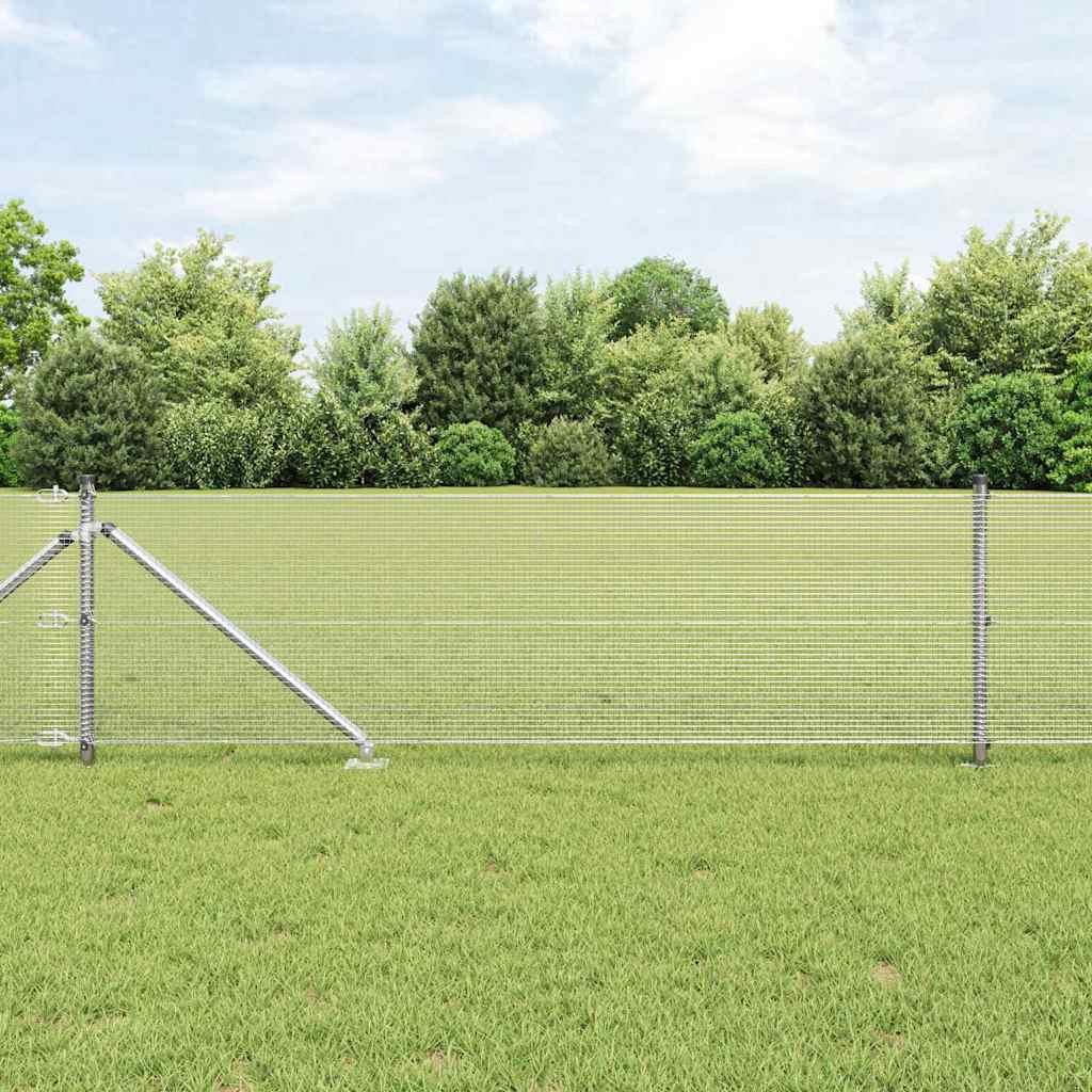 vidaXL Zaunpfosten Silber 25 x 0,4 m (12 x 12 mm Maschen) Stahl