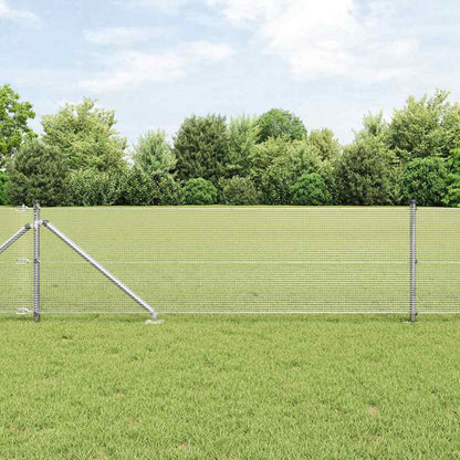 vidaXL Zaunpfosten Silber 25 x 0,4 m (12 x 12 mm Maschen) Stahl