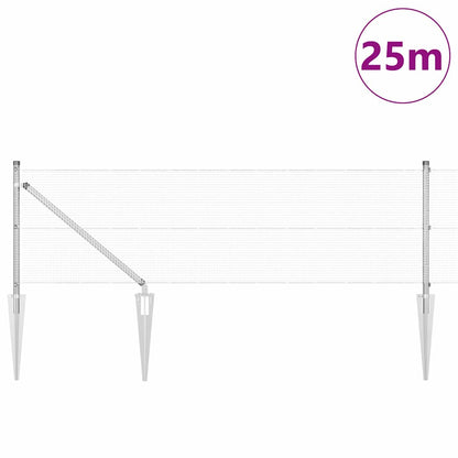 vidaXL Zaunpfosten Silber 25 x 0,4 m (12 x 12 mm Maschen) Stahl