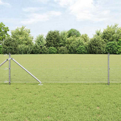 vidaXL Poteau de clôture argenté 25 x 0,4 m (maille 19 x 19 mm) acier