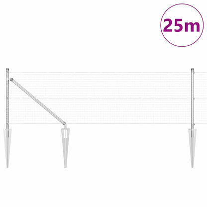 vidaXL Poteau de clôture argenté 25 x 0,4 m (maille 19 x 19 mm) acier