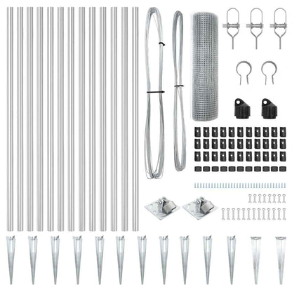 Zaunpfosten Silber 25 x 0,4 m (25 x 25 mm Netz) Stahl