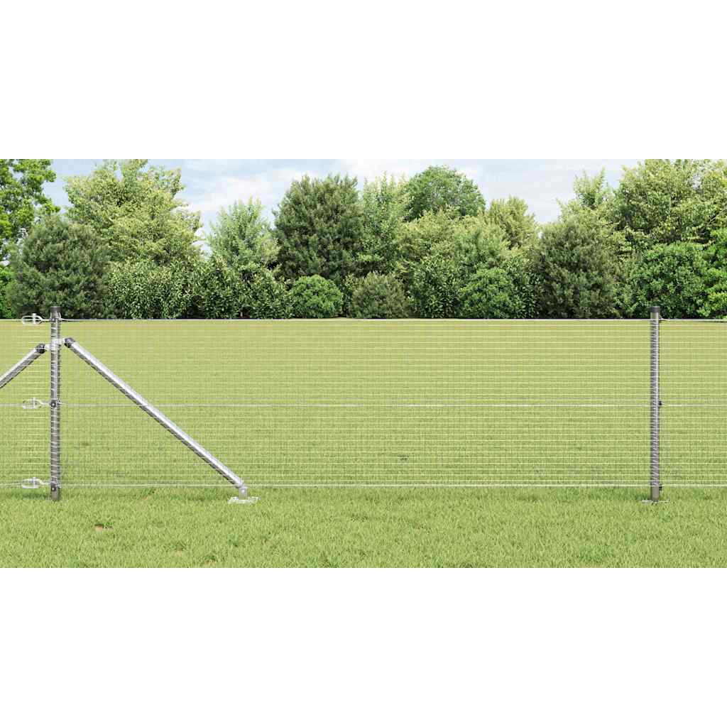 vidaXL Zaunpfosten Silber 25 x 0,5 m (19 x 19 mm Maschenweite) Stahl