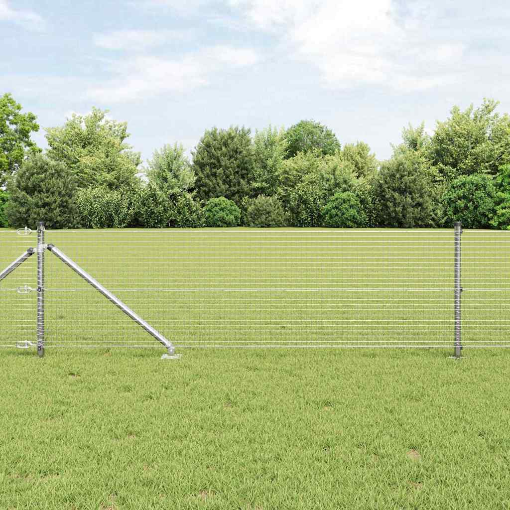 vidaXL Zaunpfosten Silber 25 x 0,6 m (25 x 25 mm Netz) Stahl