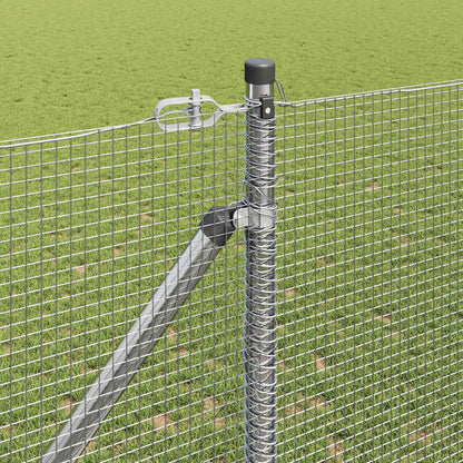 vidaXL Poteau de clôture argenté 25 x 1,2 m (maille 12 x 12 mm) acier