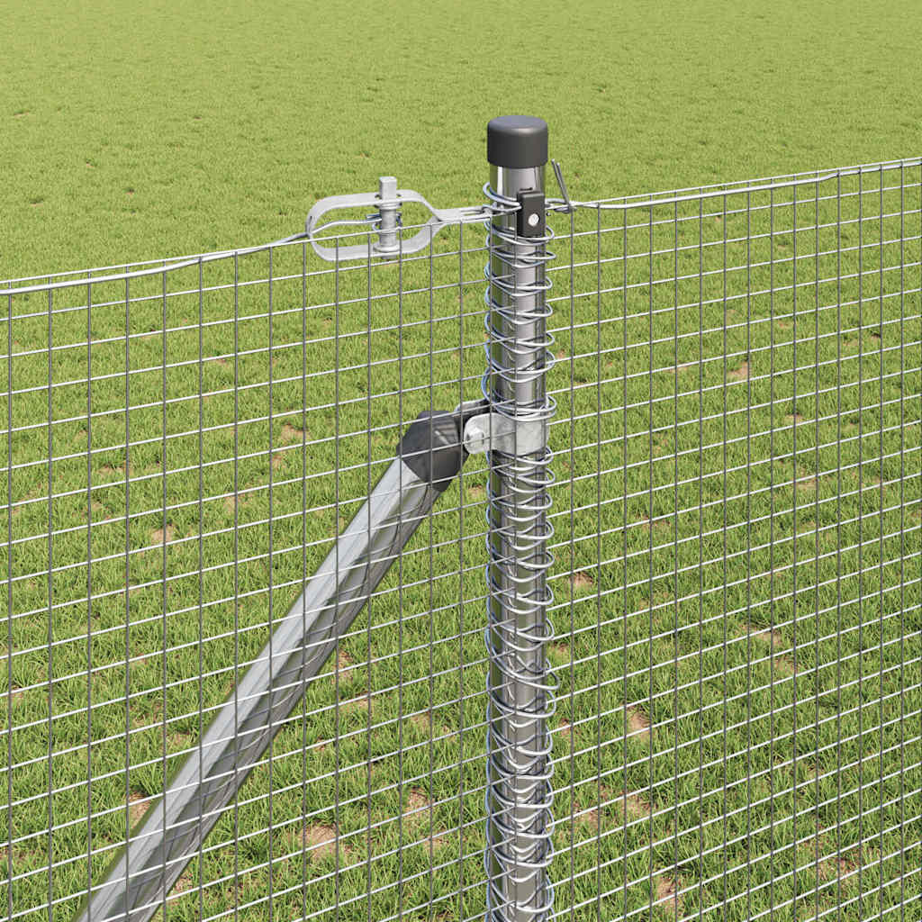 vidaXL Poteau de clôture argenté 25 x 1,4 m (maille 16 x 16 mm) Acier