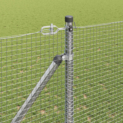vidaXL Poteau de clôture argenté 25 x 1,4 m (maille 16 x 16 mm) Acier