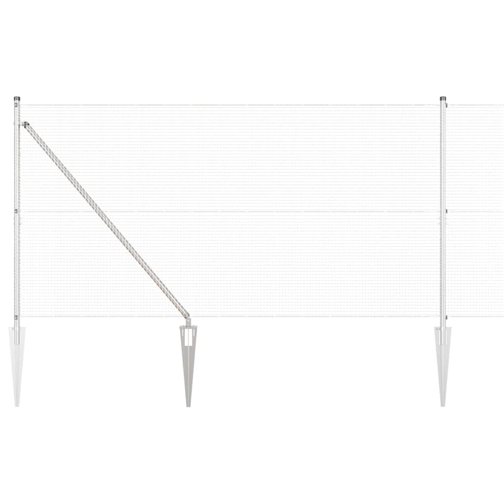 vidaXL Poteau de clôture argenté 25 x 1,4 m (maille 16 x 16 mm) Acier