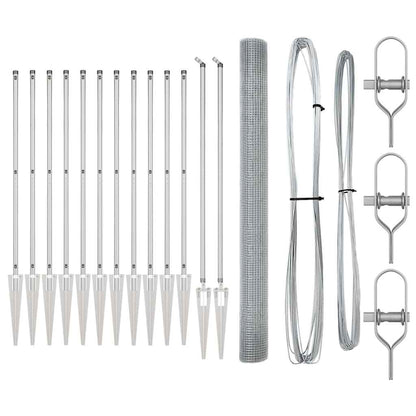 Zaunpfosten Silber 25 x 1,5 m (16 x 16 mm Netz) Stahl