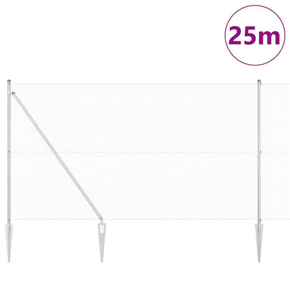 vidaXL Zaunpfosten Silber 25 x 1,6 m (16 x 16 mm Netz) Stahl
