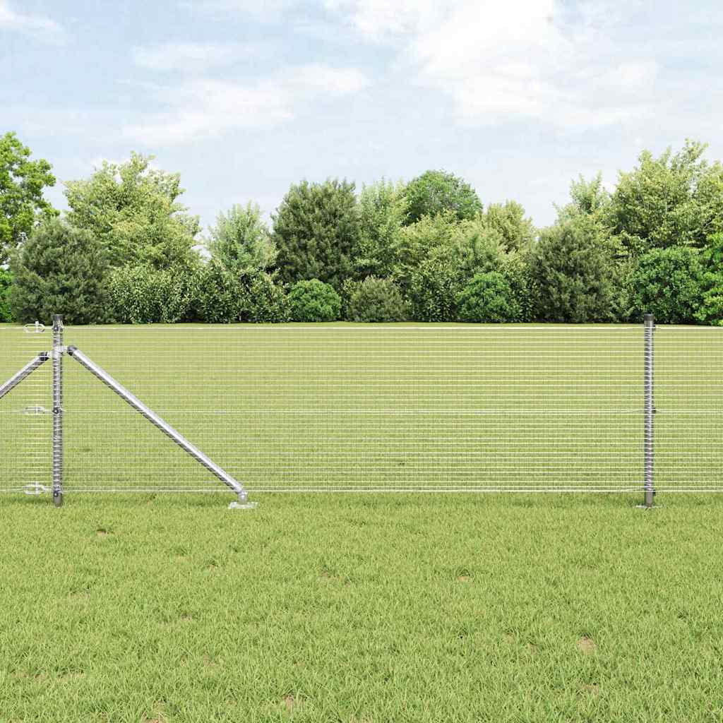 vidaXL Zaunpfosten Silber 50 x 0,5 m (16 x 16 mm Maschen) Stahl