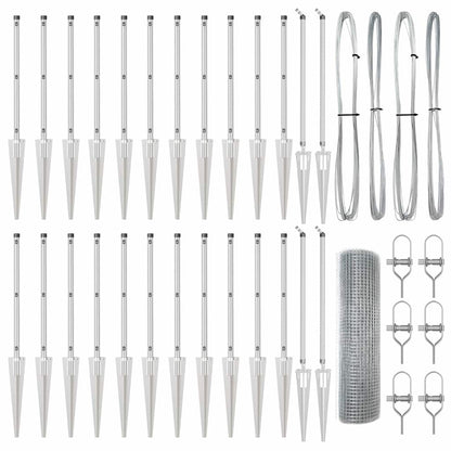 Zaunpfosten Silber 50 x 0,5 m (19 x 19 mm Netz) Stahl