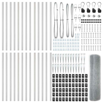 Zaunpfosten Silber 50 x 0,5 m (25 x 25 mm Netz) Stahl