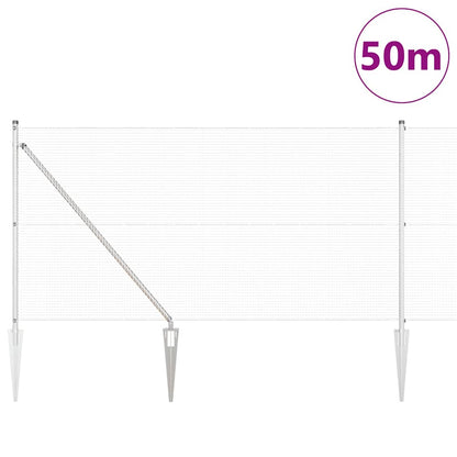 vidaXL Zaunpfosten Silber 50 x 1 m (16 x 16 mm Maschen) Stahl