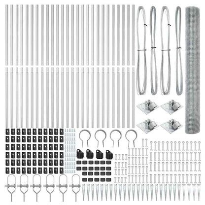 Zaunpfosten Silber 50 x 1,2 m (16 x 16 mm Netz) Stahl