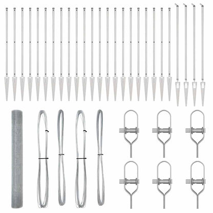 Zaunpfosten Silber 50 x 1,4 m (25 x 25 mm Netz) Stahl